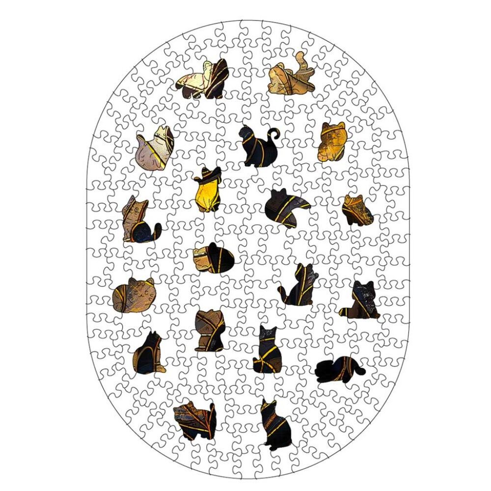 Puzzles Up Abstract Cat Wooden Jigsaw Puzzle A5 Small Stained Glass Wood Art NWT - Picture 4 of 7